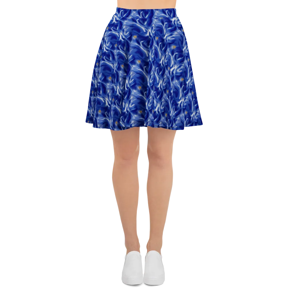 Sapphire Whirl on Skater Skirt — Front