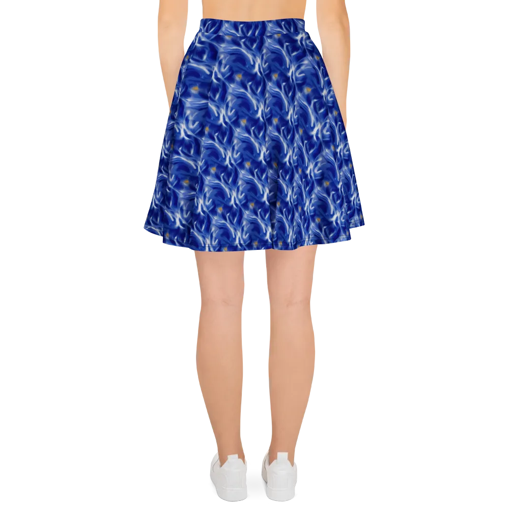 Sapphire Whirl on Skater Skirt — Back