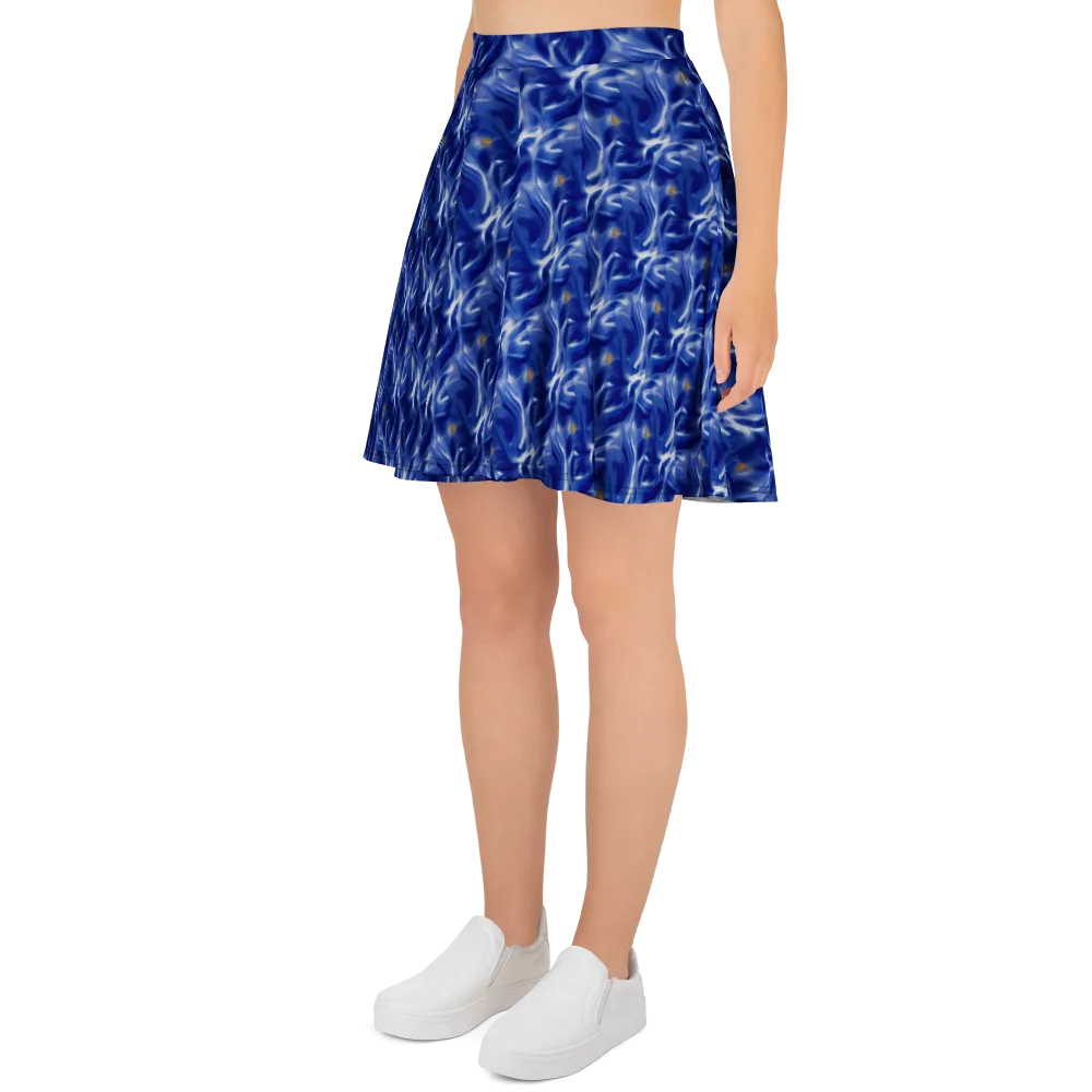 Sapphire Whirl on Skater Skirt — Left
