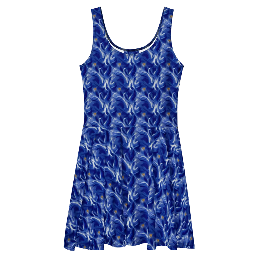 Sapphire Whirl on Skater Dress — Front