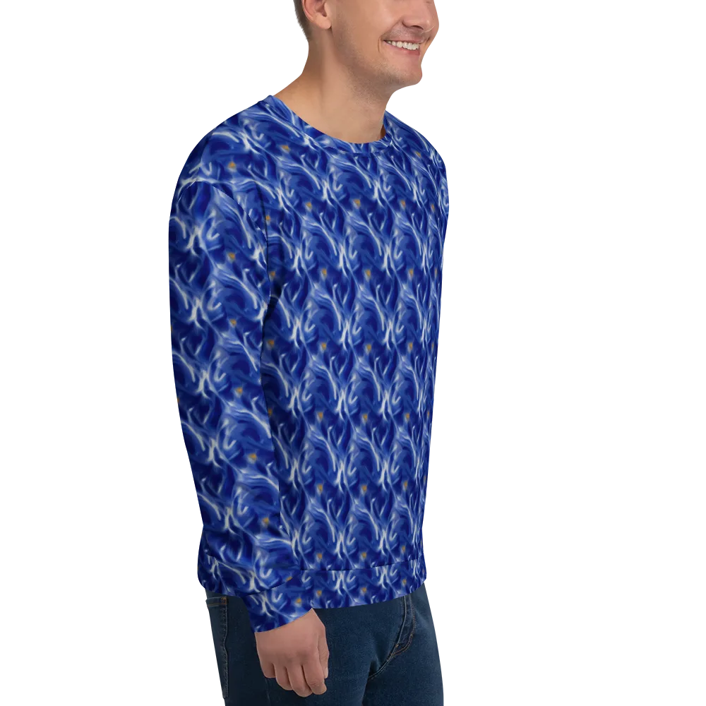 Sapphire Whirl on Sweatshirt — Right Front
