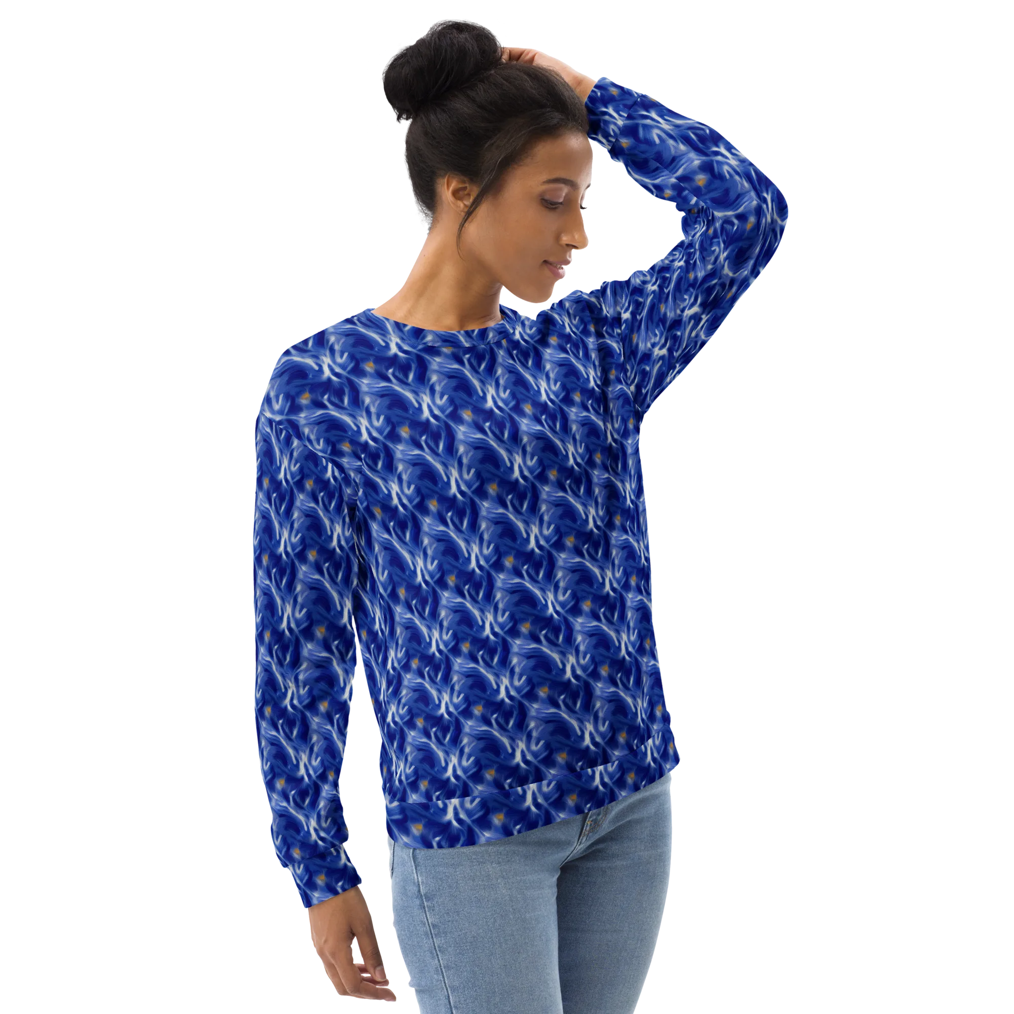 Sapphire Whirl on Sweatshirt — Right Front