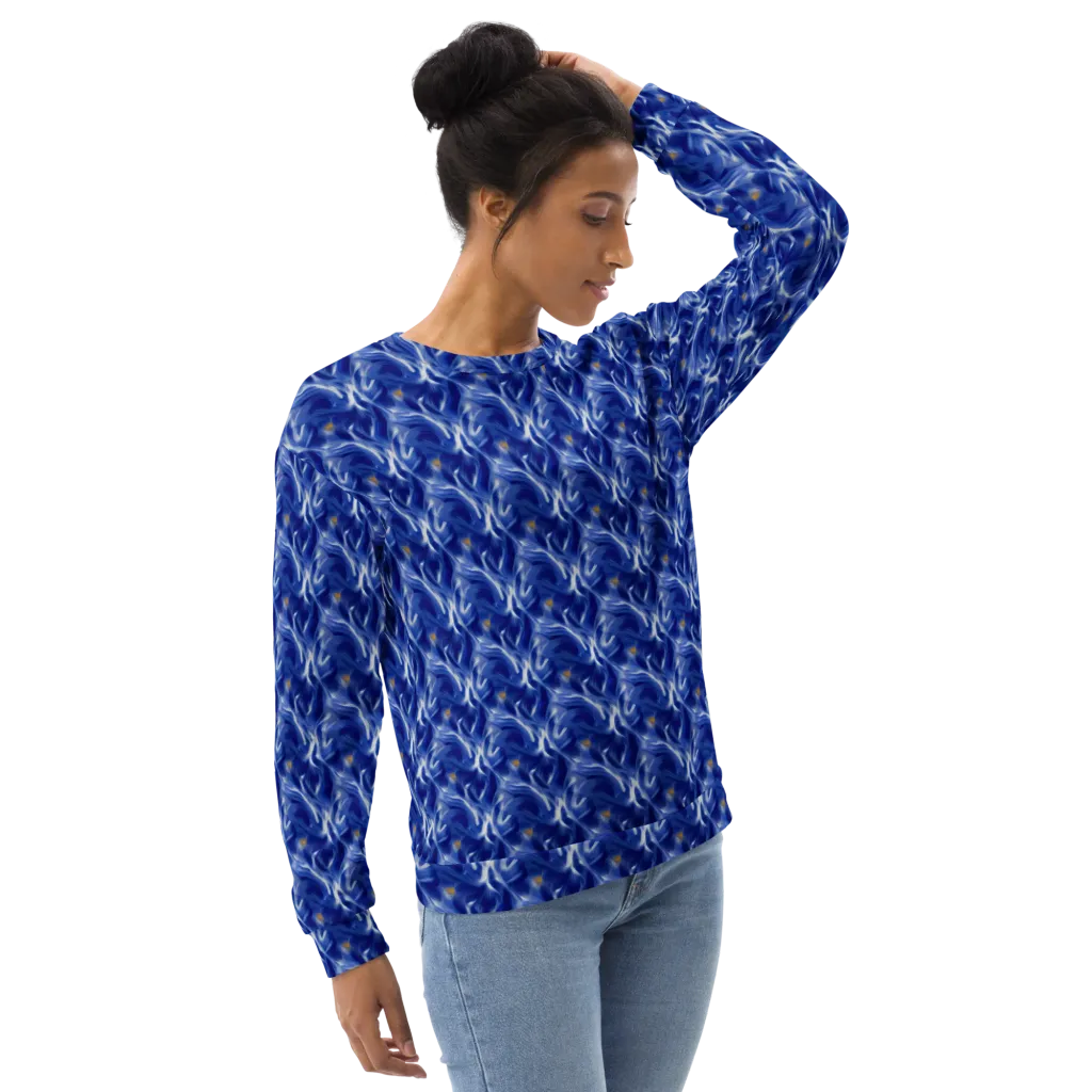Sapphire Whirl on Sweatshirt — Right Front