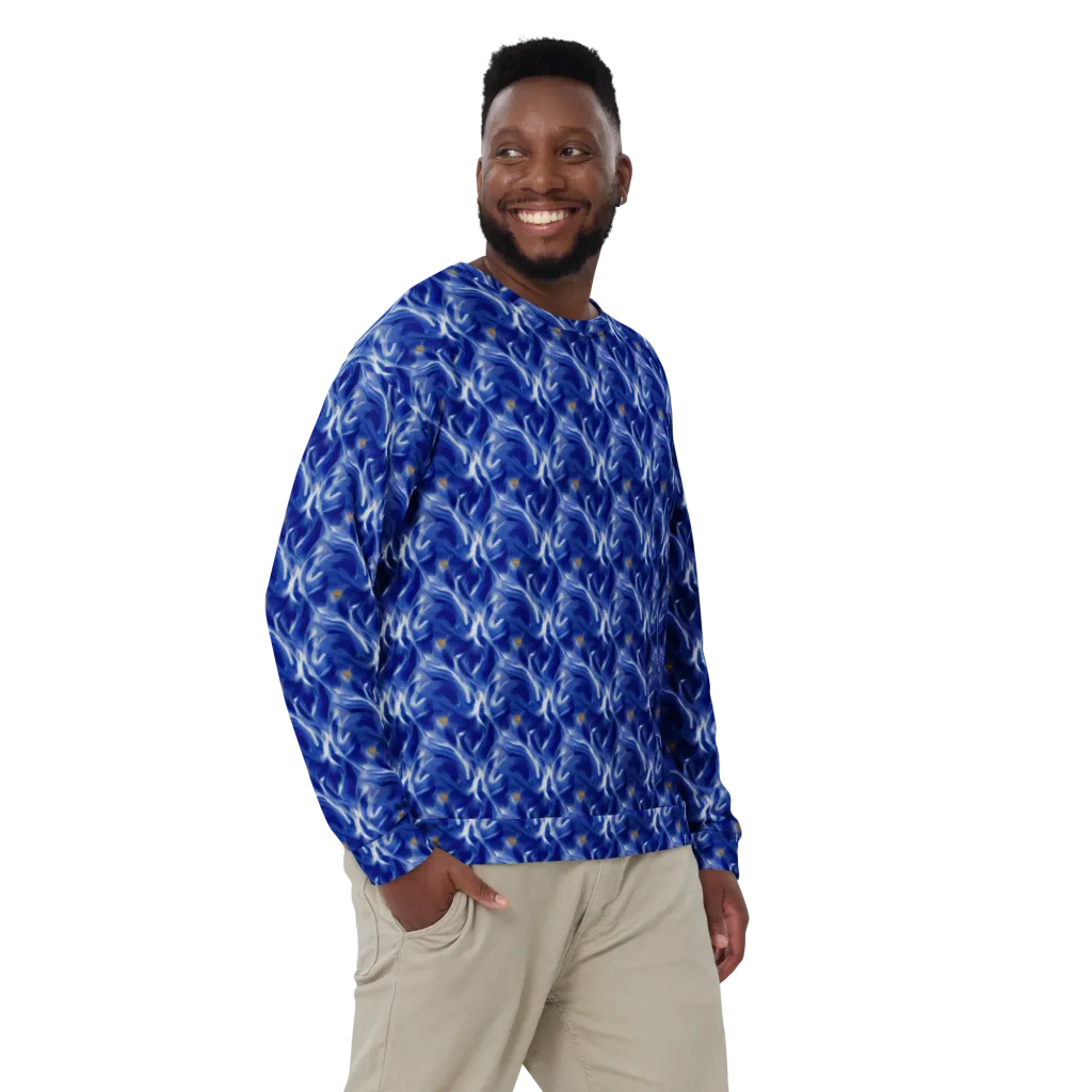 Sapphire Whirl on Sweatshirt — Front