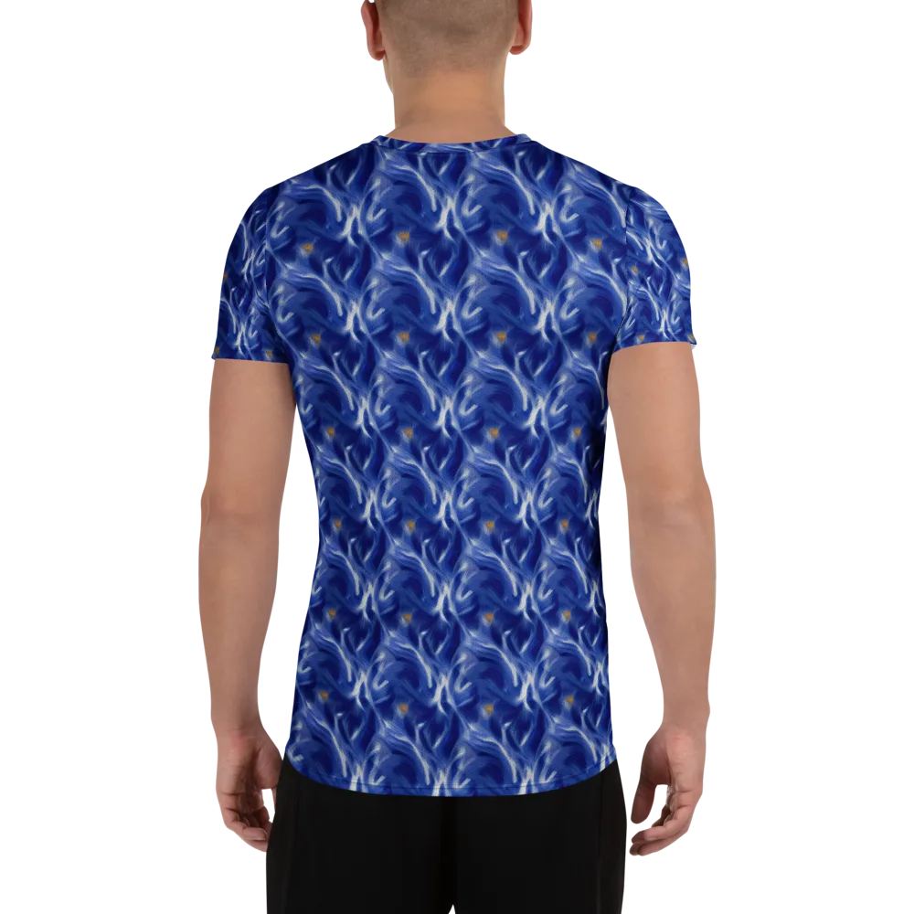Sapphire Whirl on Men's Athletic T-Shirt — Back