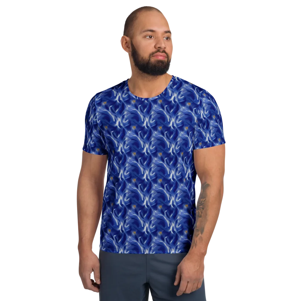 Sapphire Whirl on Men's Athletic T-Shirt — Front