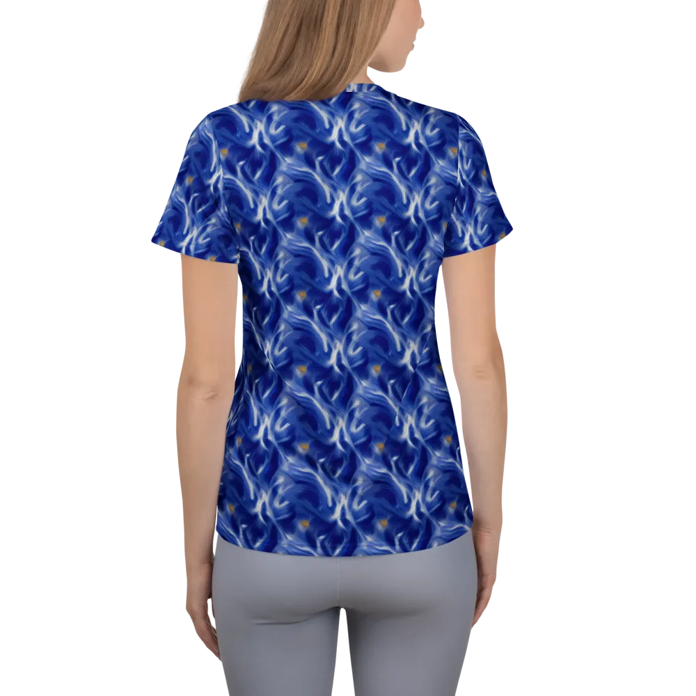 Sapphire Whirl on Women's Athletic T-Shirt — Back
