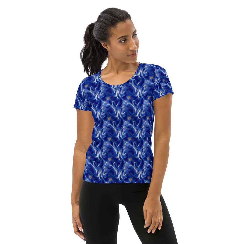 Sapphire Whirl on Women's Athletic T-Shirt — Front