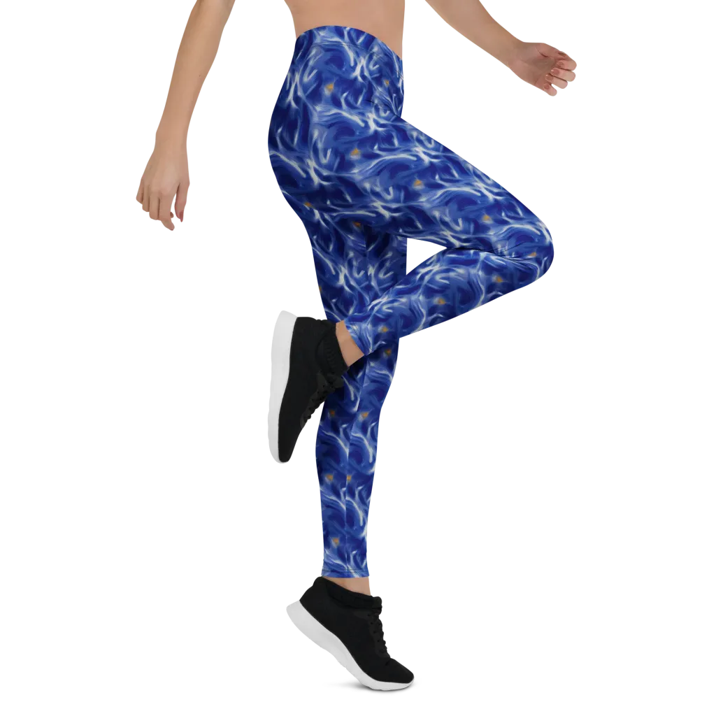 Sapphire Whirl on Leggings — Right