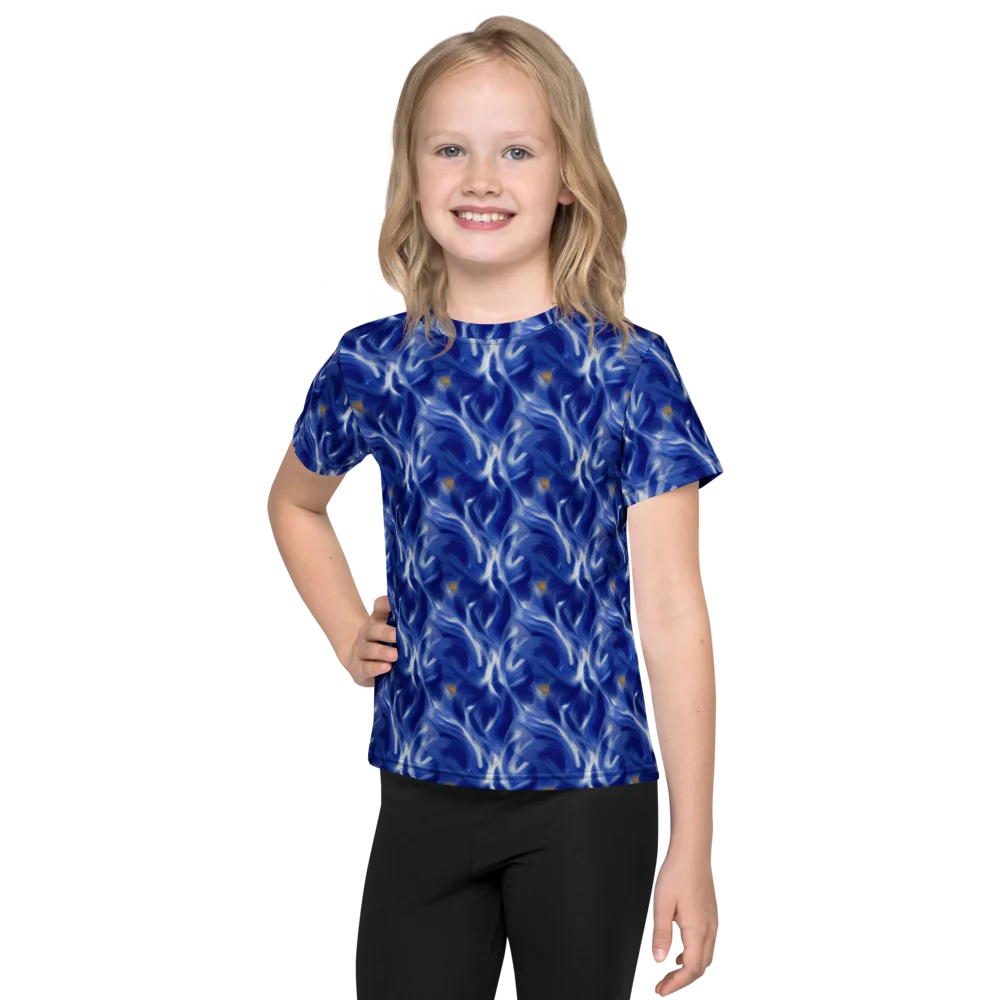 Sapphire Whirl on Kids Crew Neck T-Shirt — Front