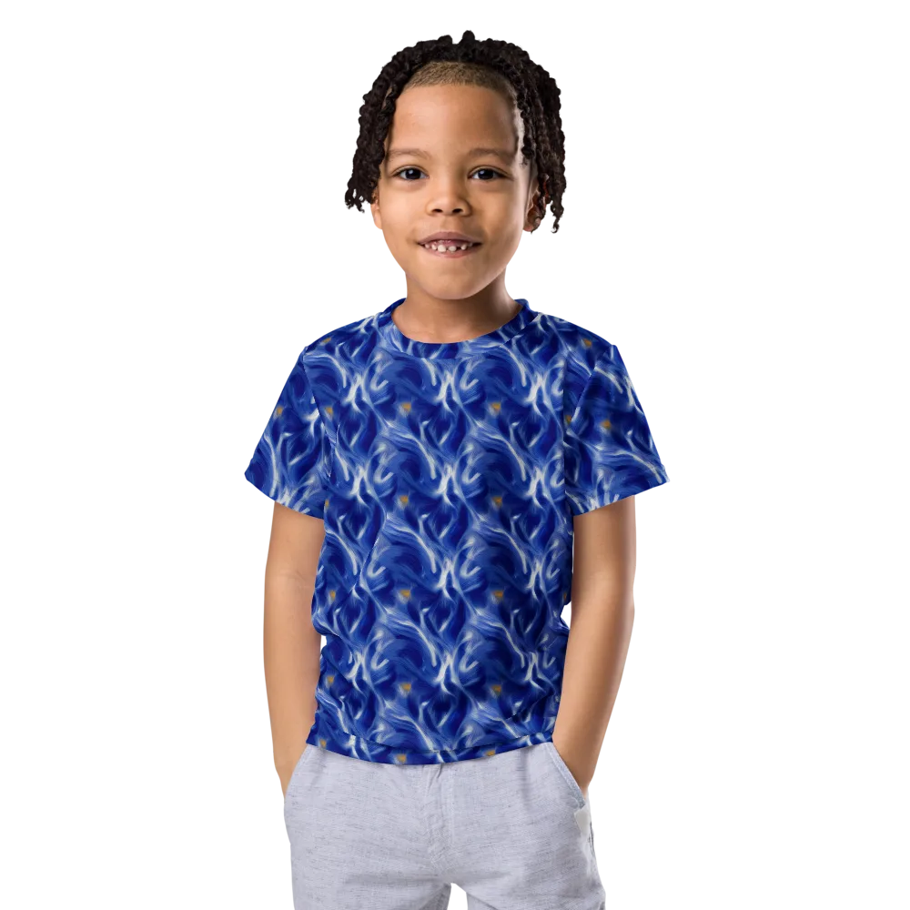 Sapphire Whirl on Kids Crew Neck T-Shirt — Front