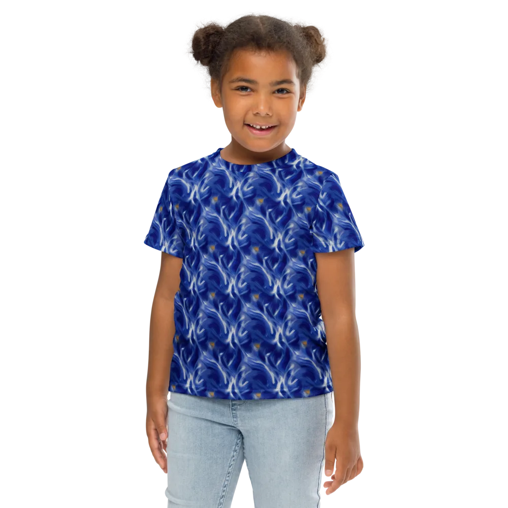 Sapphire Whirl on Kids Crew Neck T-Shirt — Front