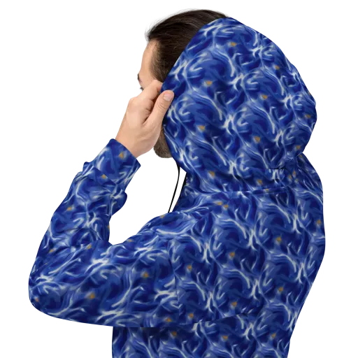 Sapphire Whirl on a Hoodie