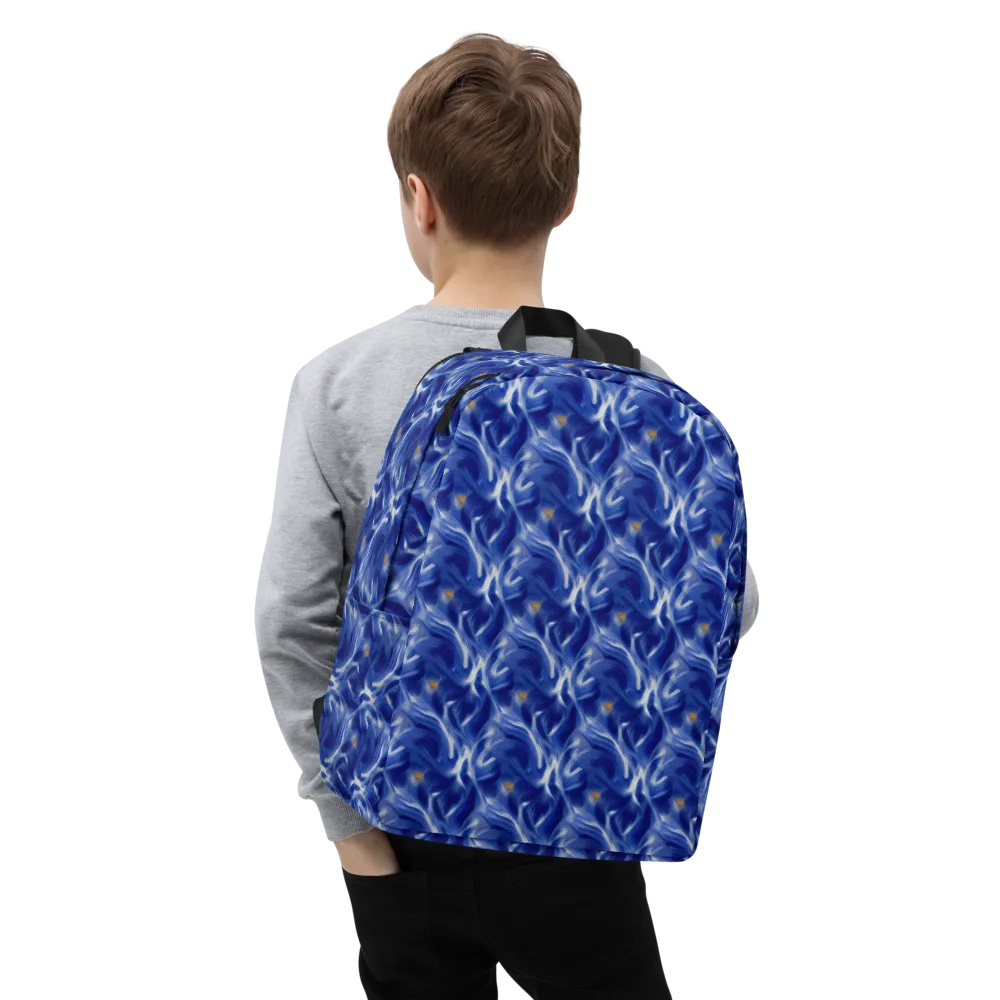 Sapphire Whirl on Minimalist Backpack — Zoomed-in