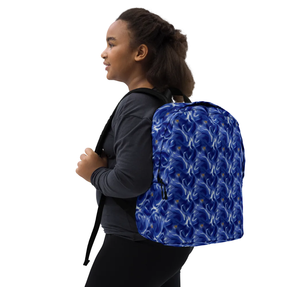 Sapphire Whirl on Minimalist Backpack — Right Front