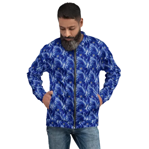 Sapphire Whirl on a Bomber Jacket