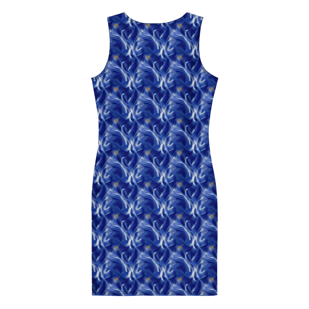 Sapphire Whirl on Bodycon Dress — Back