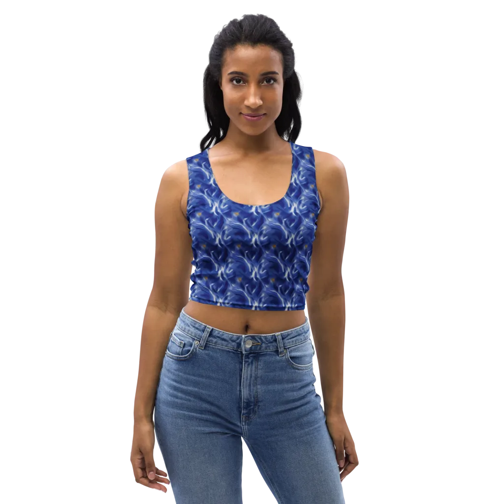 Sapphire Whirl on Crop Top — Front