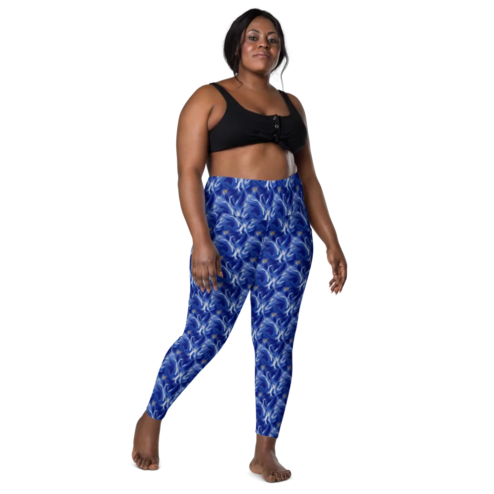 Sapphire Whirl on Leggings with Pockets — Front