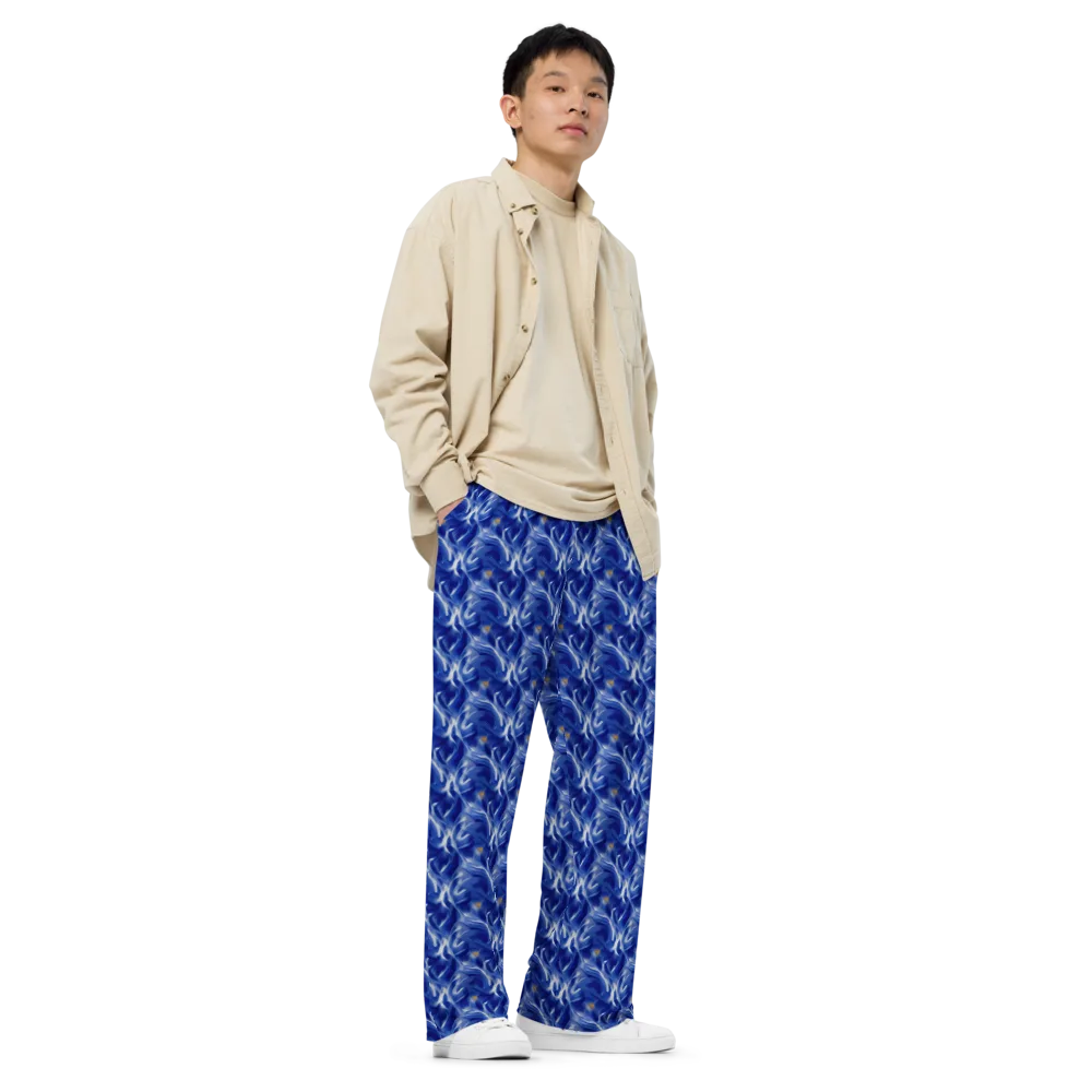 Sapphire Whirl on Wide-Leg Pants — Right Front