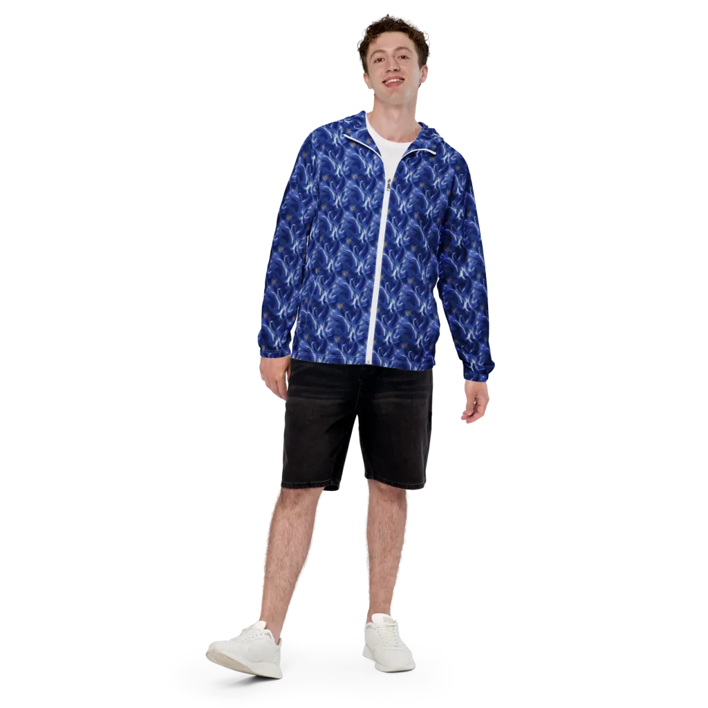 Sapphire Whirl on Men's Windbreaker — Front
