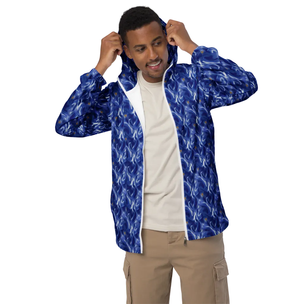 Sapphire Whirl on Men's Windbreaker — Front