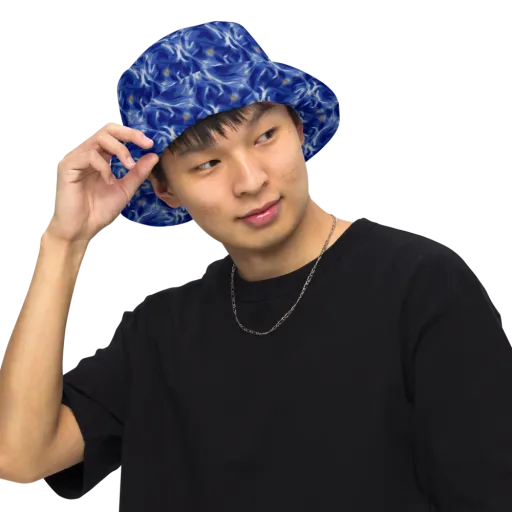 Sapphire Whirl on a Reversible Bucket Hat