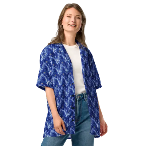 Sapphire Whirl on a Button Shirt