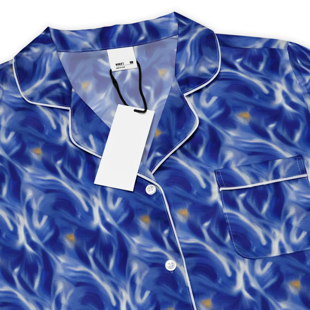 Sapphire Whirl on Women's Short Sleeve Pajama Top — Product details