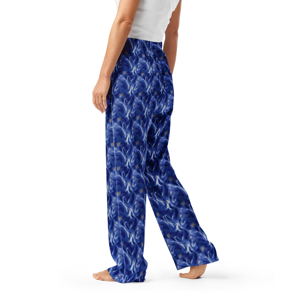 Sapphire Whirl on Women's Pajama Pants — Left