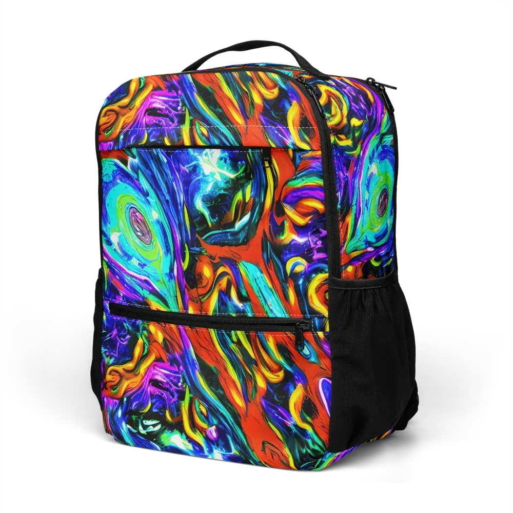Atomic Marbling on Utility Backpack — Left Front