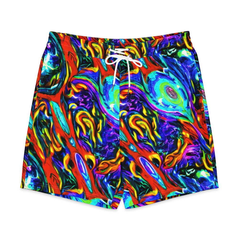 Atomic Marbling on Men's Board Shorts — Front