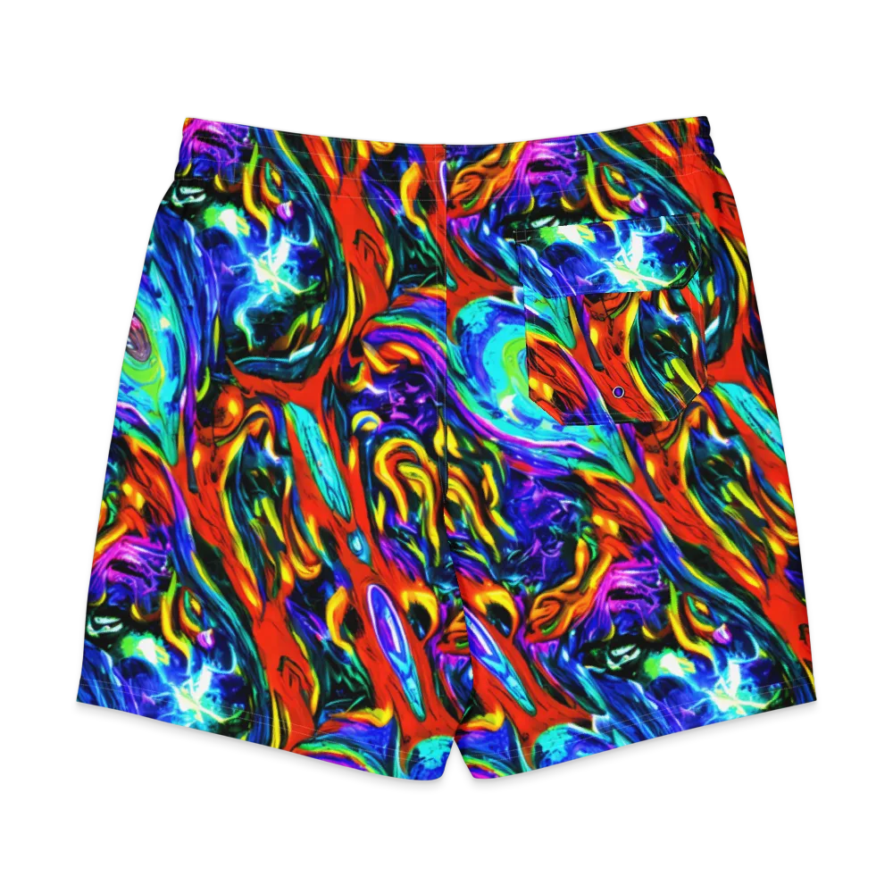 Atomic Marbling on Men's Board Shorts — Back