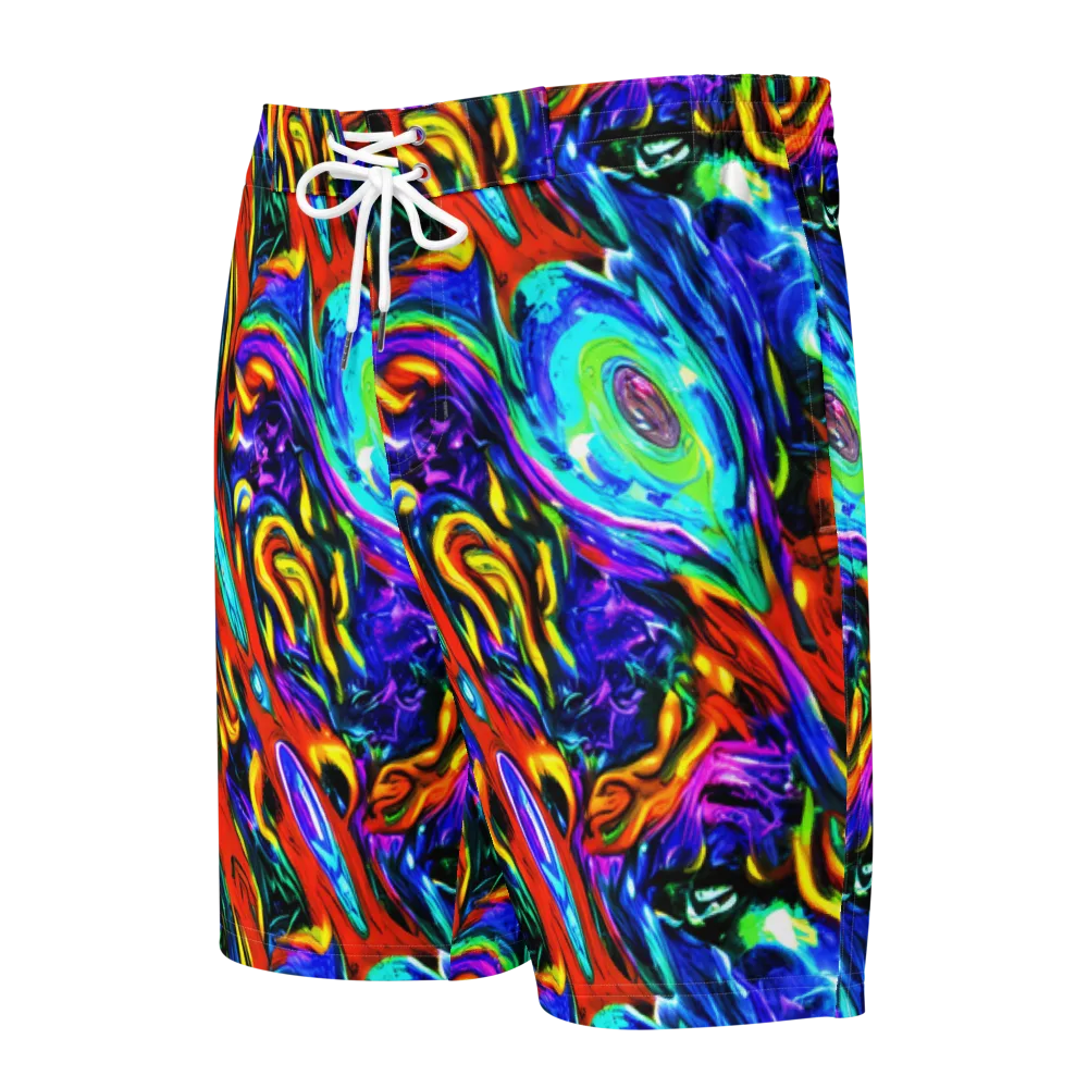 Atomic Marbling on Men's Board Shorts — Front