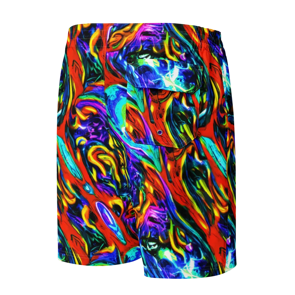 Atomic Marbling on Men's Board Shorts — Back