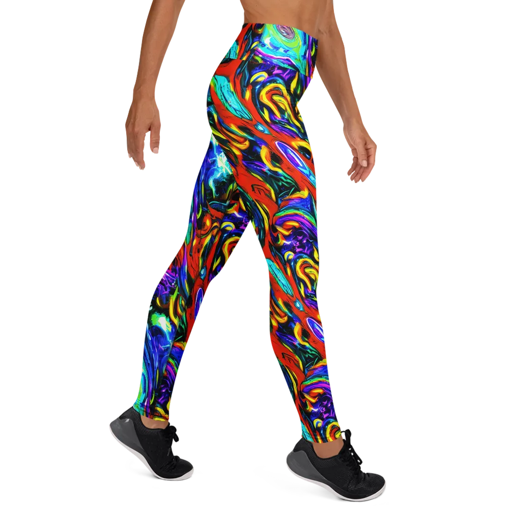 Atomic Marbling on Yoga Leggings — Right