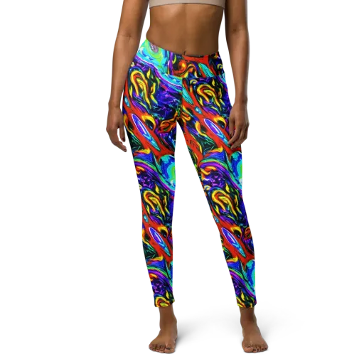 Atomic Marbling on a Yoga Leggings