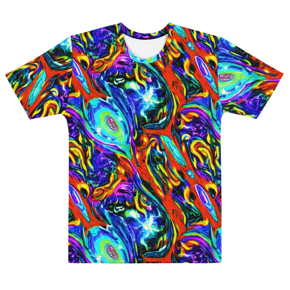 Atomic Marbling on Men's Cotton Crew Neck T-Shirt — Front