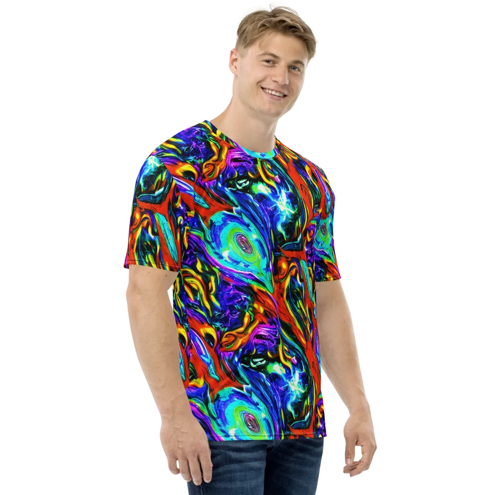 Atomic Marbling on Men's Crew Neck T-Shirt — Right