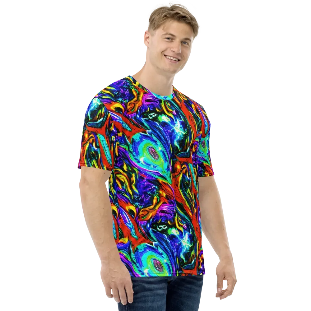 Atomic Marbling on Men's Crew Neck T-Shirt — Right