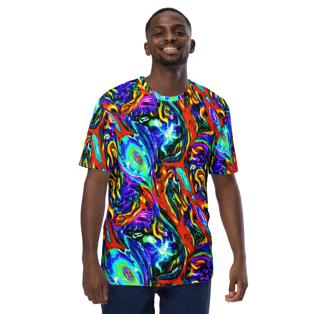 Atomic Marbling on Men's Crew Neck T-Shirt — Front