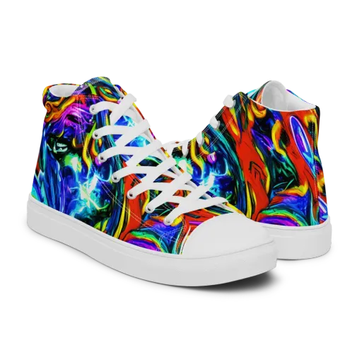 Atomic Marbling on a Men's High Top Canvas Shoes
