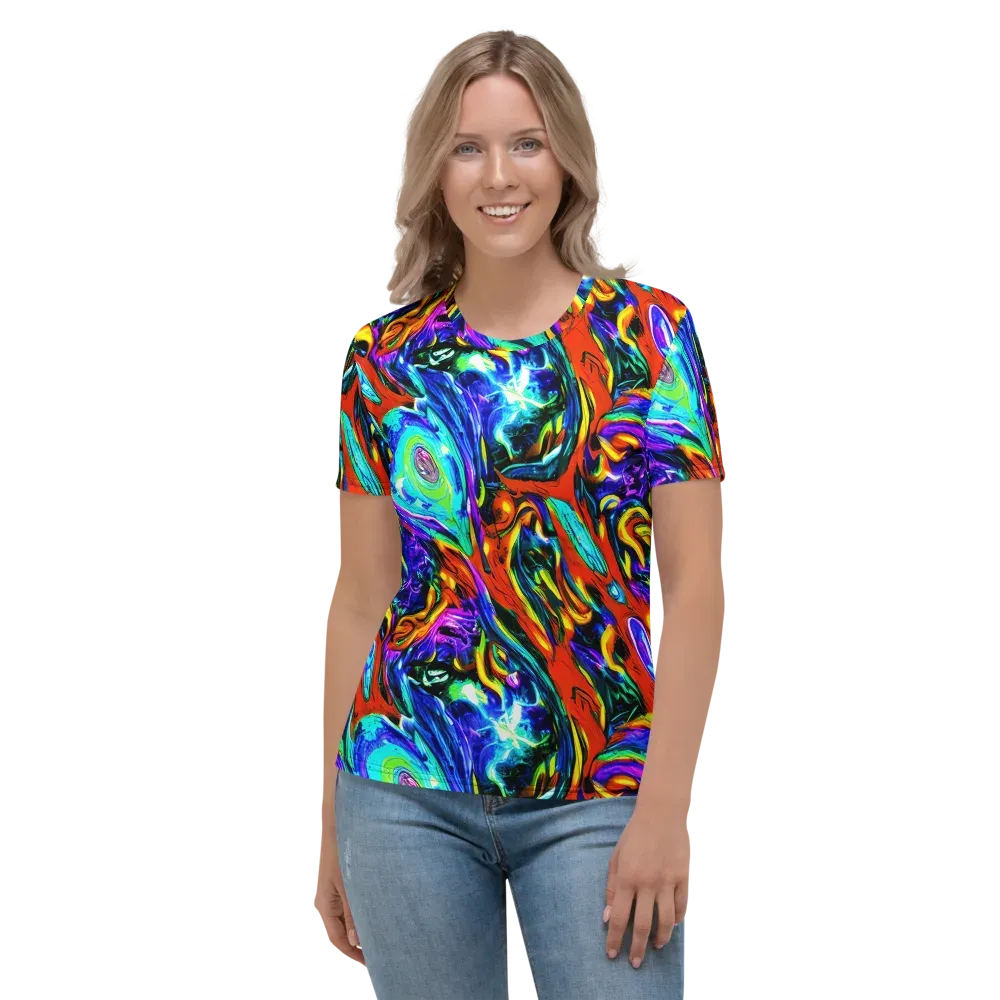 Atomic Marbling on Women's Crew Neck T-Shirt — Front
