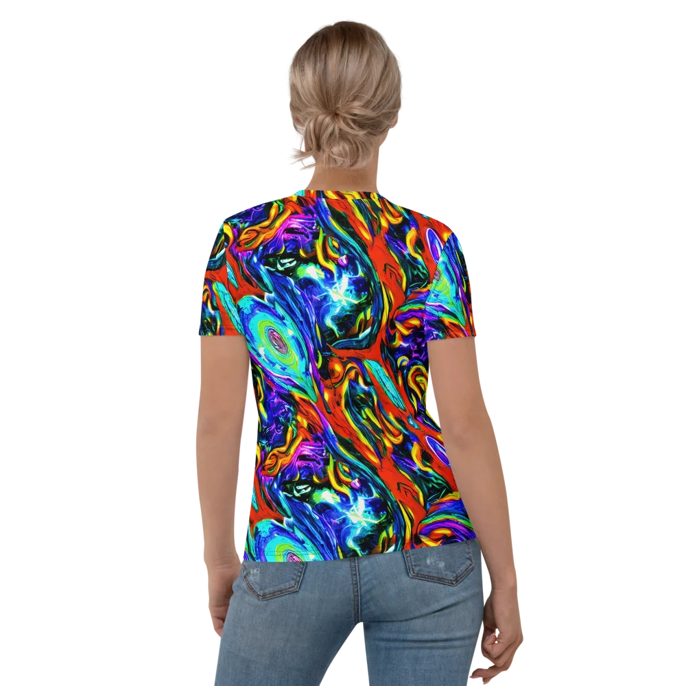 Atomic Marbling on Women's Crew Neck T-Shirt — Back