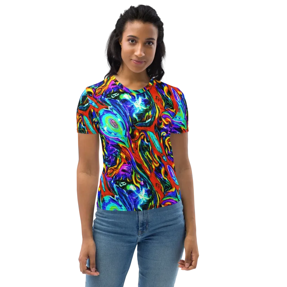 Atomic Marbling on Women's Crew Neck T-Shirt — Front