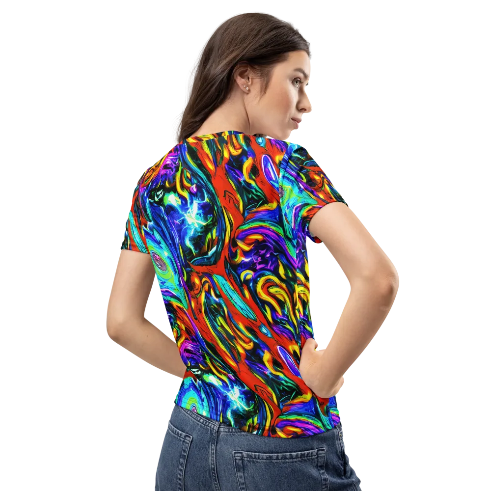 Atomic Marbling on Women's Crew Neck T-Shirt — Back