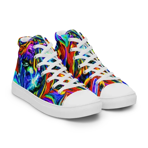 Atomic Marbling on a Women's High Top Canvas Shoes