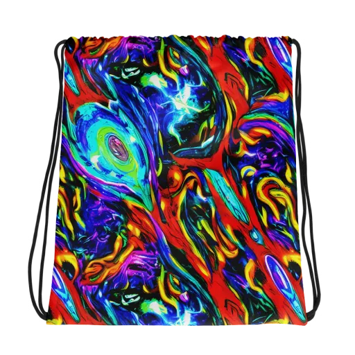 Atomic Marbling on a Drawstring Bag