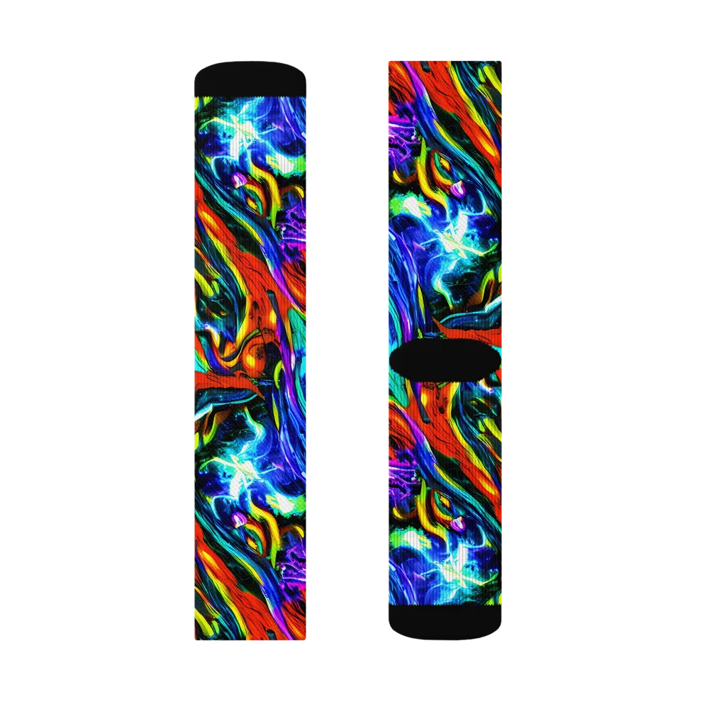 Atomic Marbling on Socks — Left Sock