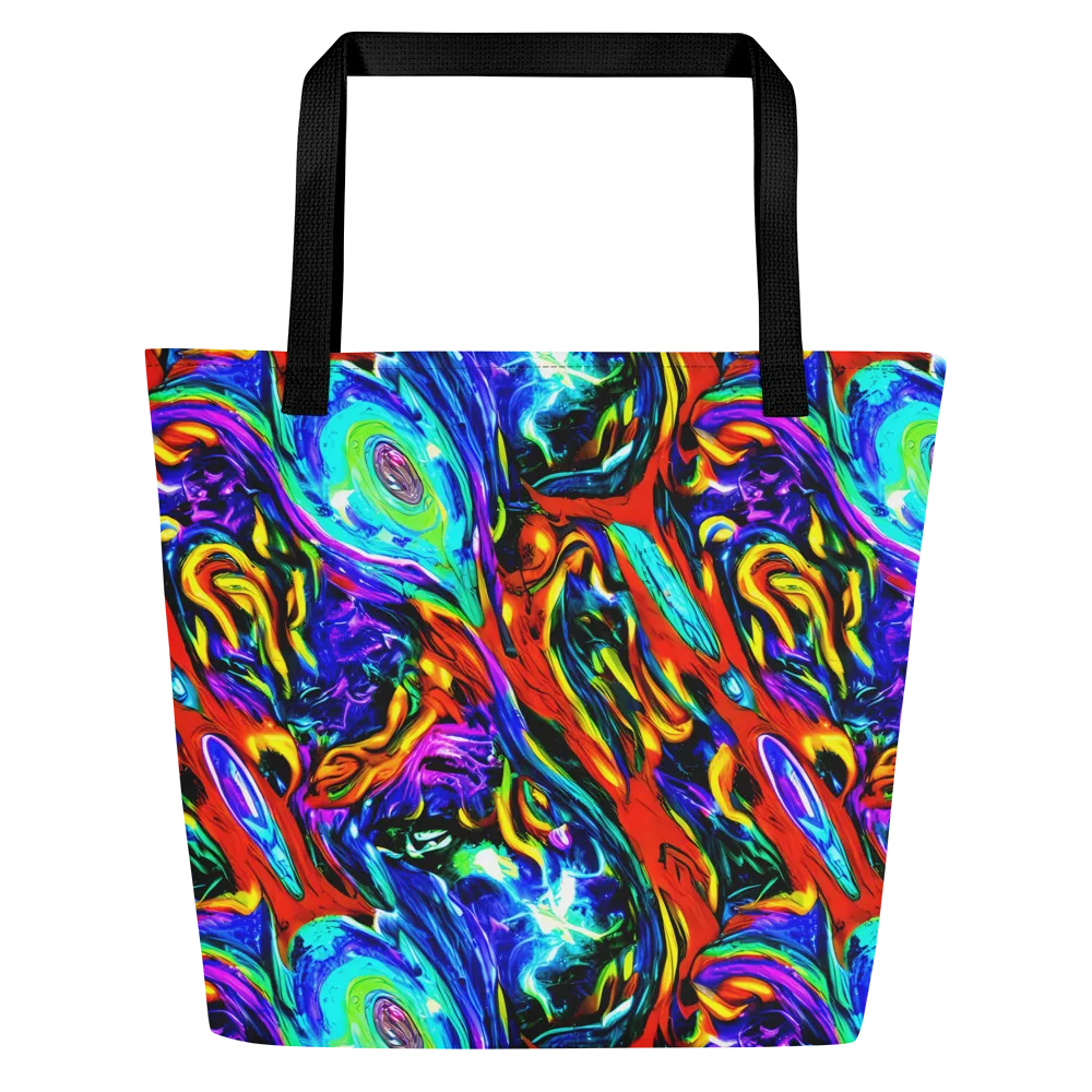 Atomic Marbling on Large Tote Bag W/ Pocket — Front